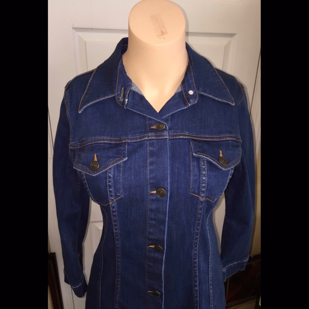 Zara Denim Jean Jacket Shirt Dress size Small NWT